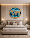 Layered World Map Wall Art
