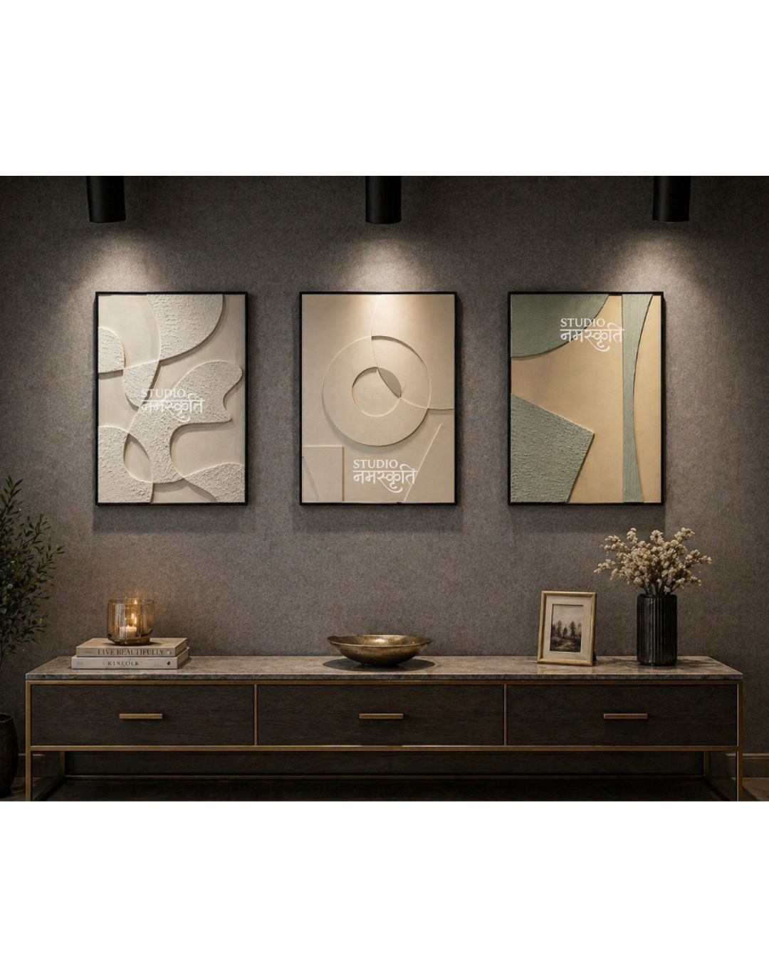 Abstract Textured Wall Art Set of 3