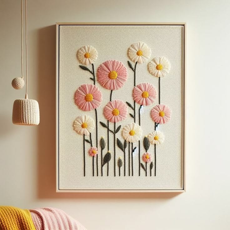 Floral Embroidery Wall Art