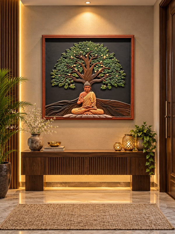 Buddha Under Bodhi Tree 3D Mural