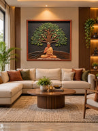 Buddha Under Bodhi Tree 3D Mural
