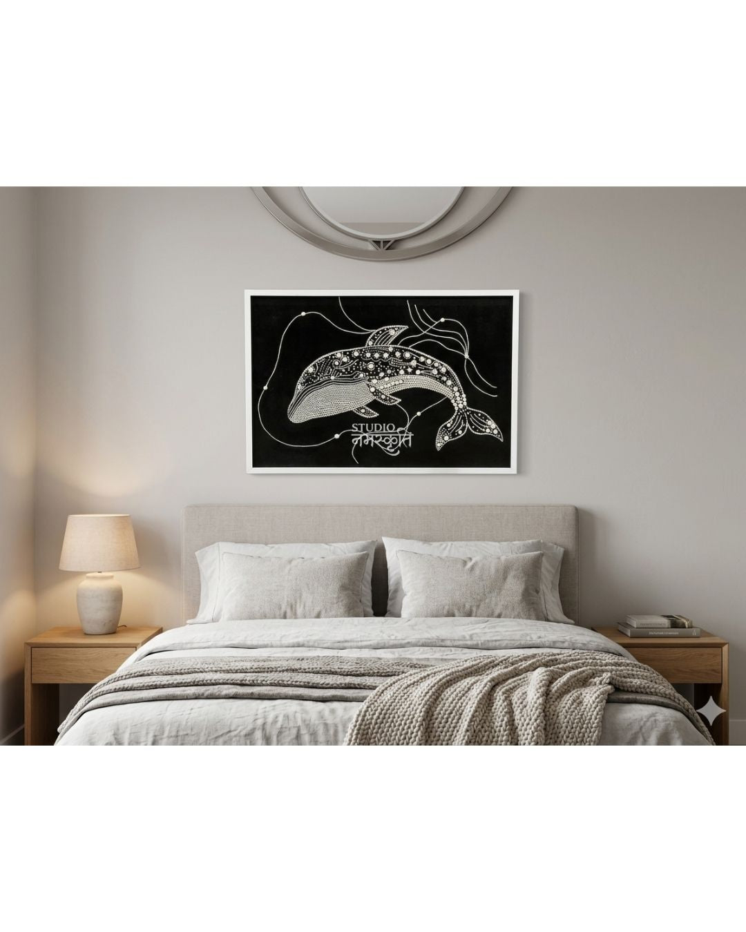 Constellation Whale Dot Art Canvas