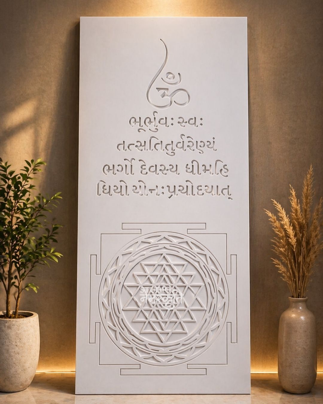 Gayatri Mantra Shree Yantra Wall Panel