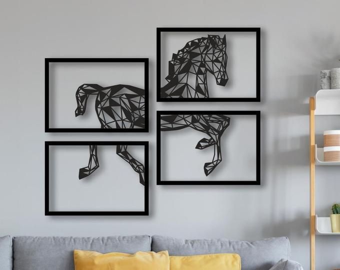 Geometric Horse Metal Wall Art