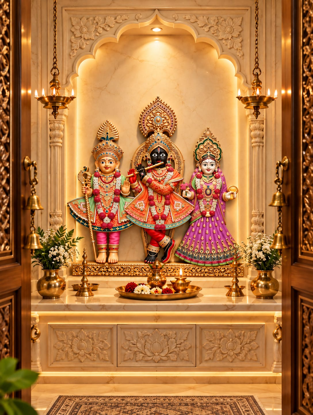 Harekrishna Maharaj, Gopinathji Maharaj and Radhika Ji Wall Art