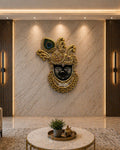 Premium ShreeNathji 3D Wall Art | Black & Gold Embossed Cutout with Royal Crown