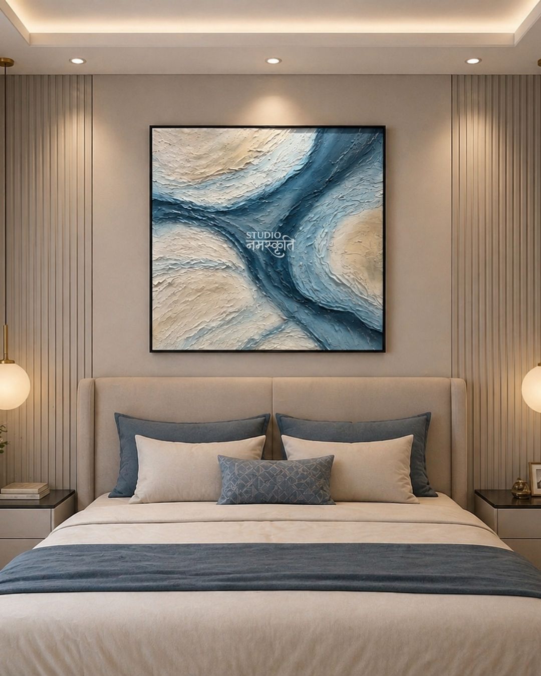 Ocean Flow Textured Abstract Art