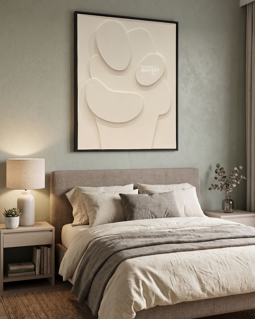 Organic Pebbles Textured Wall Art - Ivory