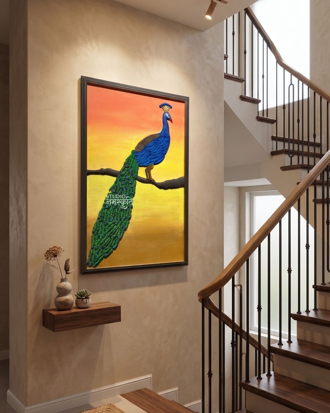 Peacock at Sunset 3D Art