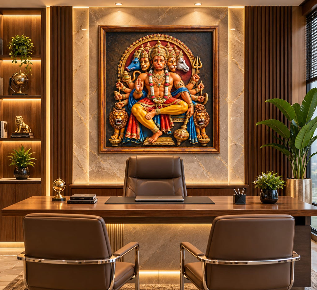 Panchmukhi Hanuman Ji 3D Relief Wall Art