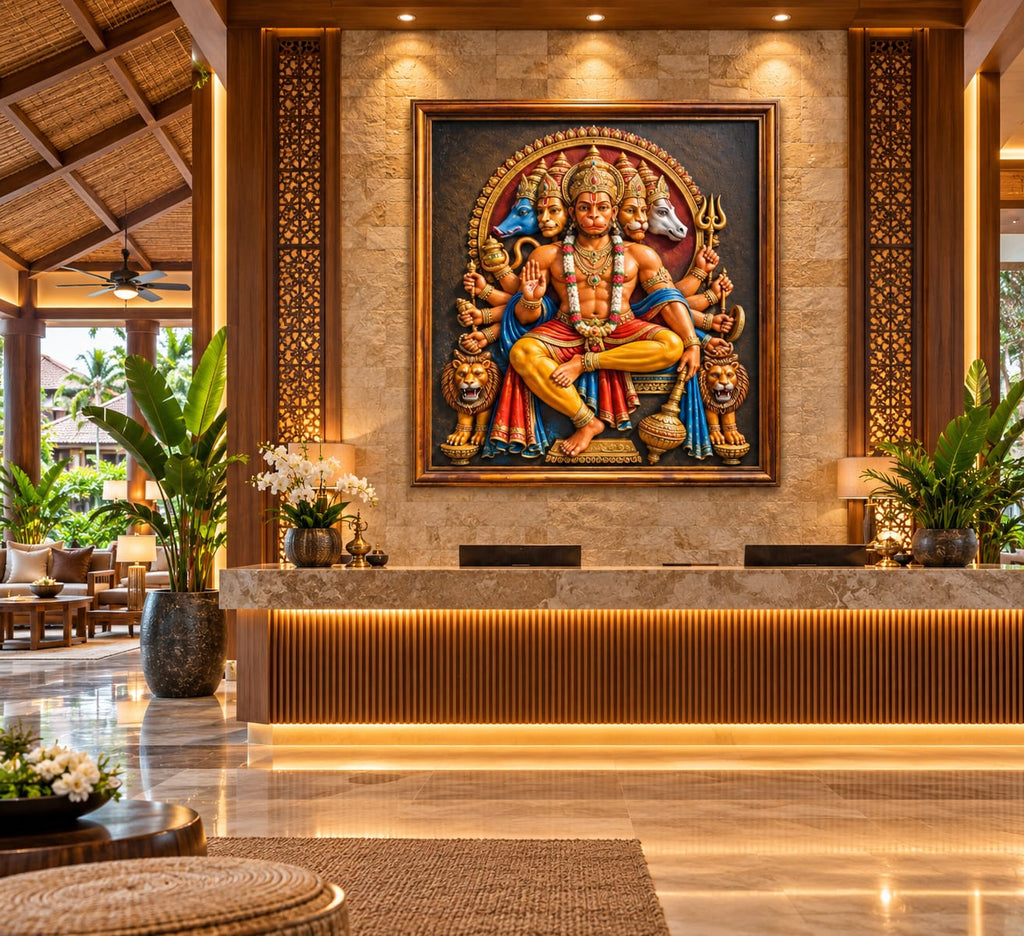 Panchmukhi Hanuman Ji 3D Relief Wall Art