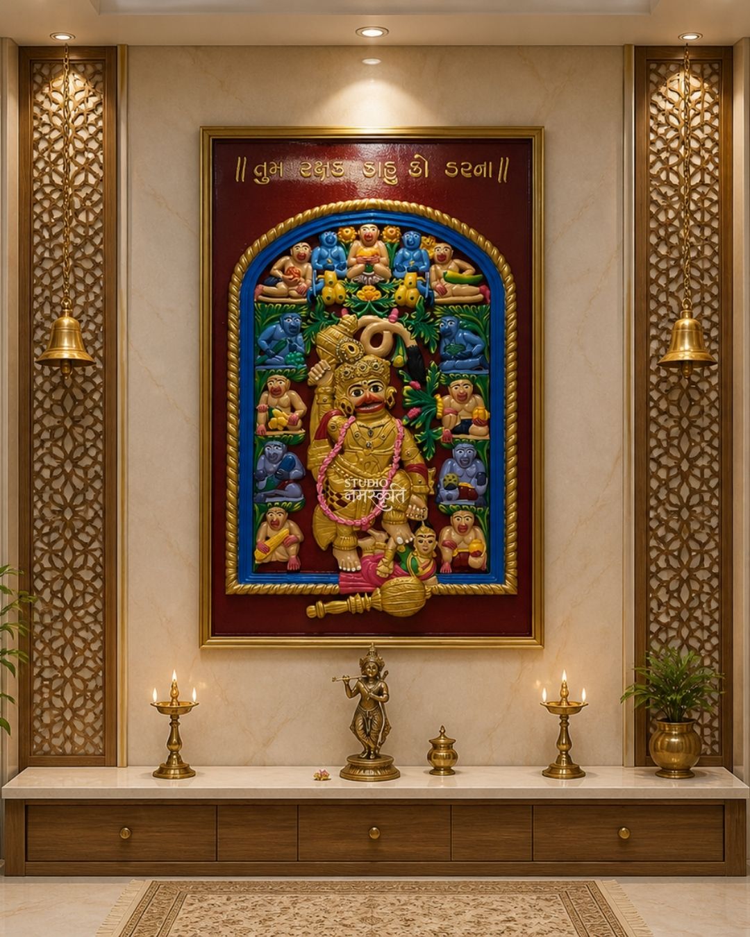 Sankat Mochan Hanuman 3D Relief Mural
