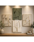 Sculptural Abstract Wall Art Set of 4