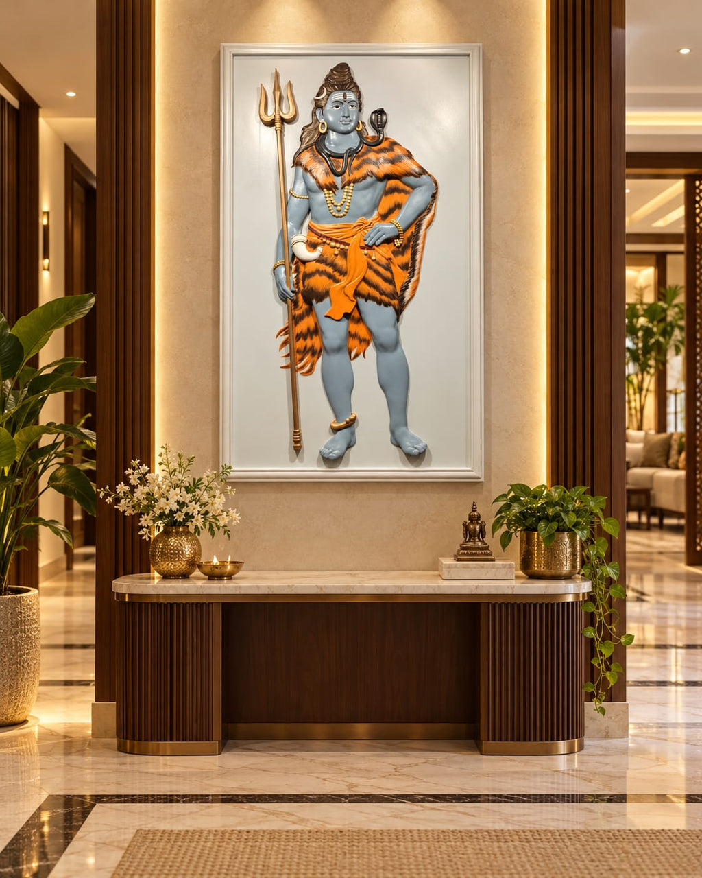 Lord Shiva Trishul 3D Relief Art