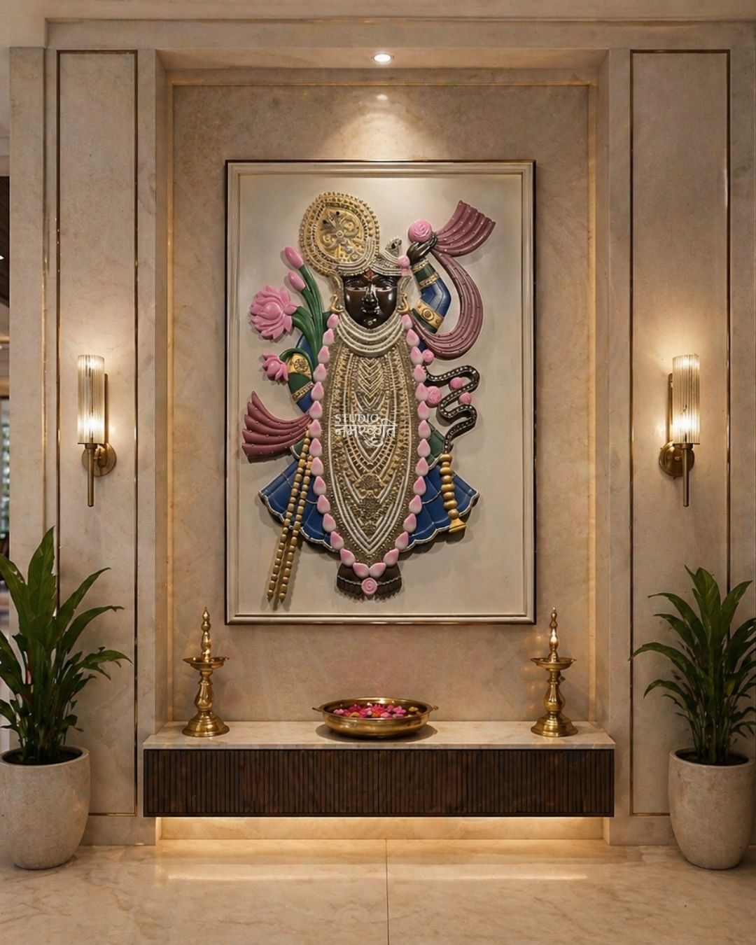 Shrinathji Divine Darshan Framed Art