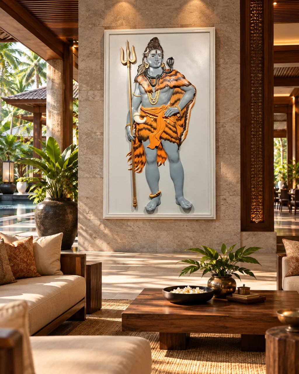 Lord Shiva Trishul 3D Relief Art
