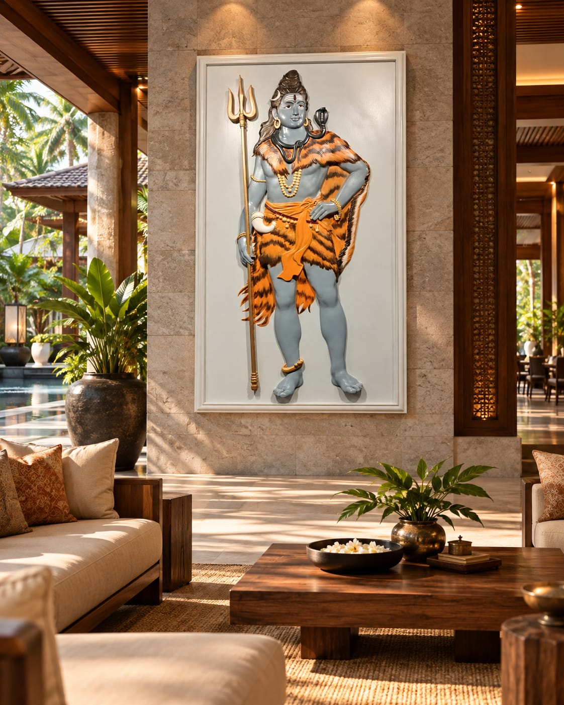 Lord Shiva Trishul 3D Relief Art