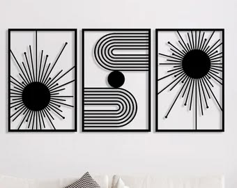 Geometric Metal Wall Art Set