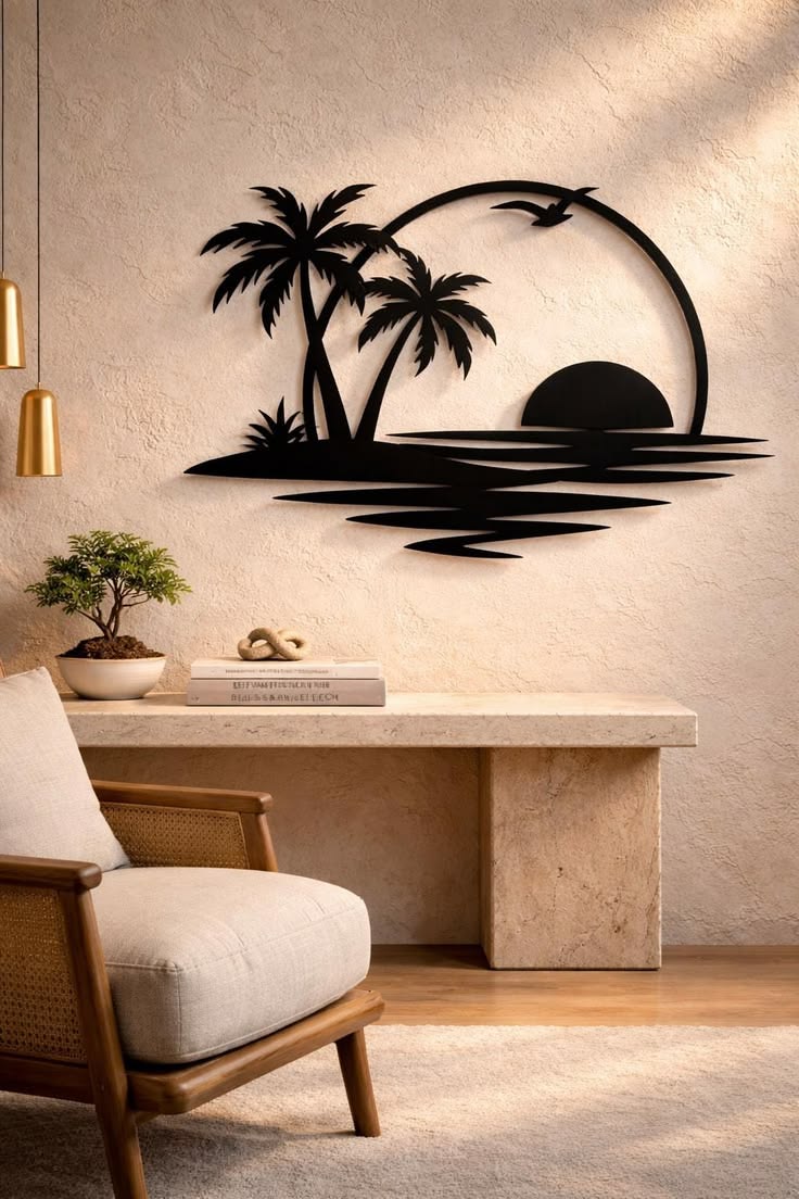 Tropical Sunset Metal Wall Art