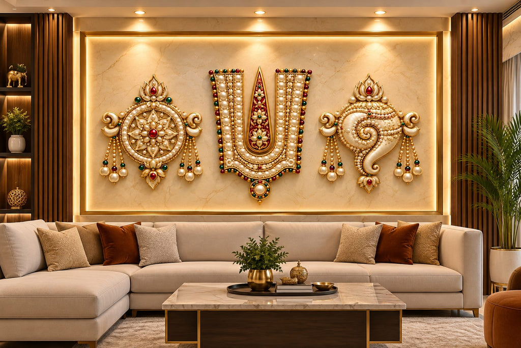 Jagannath Tilak, Chakra and Shankh Wall Art